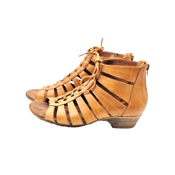 Rockport Cobb Hill Collection Sandals Brown Sz 10 M Lace & Zip Gladiator Style - Picture 4 of 8